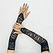 changyexi Black Lace Sheer Gloves Fingerless For Women, Elbow Length Opera Tulle Mesh Long Gloves Formal, Goth Fishnet Dress Fashion Gloves Evening Party Costume