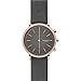 Skagen Women's Hald Stainless Steel and Leather Hybrid Smartwatch, Color: Rose Gold-Tone, Gray SKT1207
