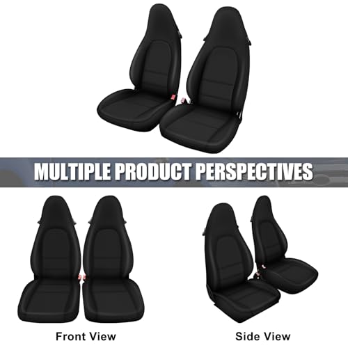 SAPUBK Custom-Fit Front Seat Covers Replace for 1997-2004 Porsche Boxster 911/996/986, Driver and Passenger Premium Leather with Composite Soft Foam Lining Seat Cover - Image 3