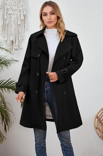 DAIMIDY Girls & Women's Waterproof Trench Coat Double Breasted Rain Coats for Women3