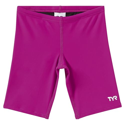 TYR Boy's Solid Jammer Swim Suit, Fuchsia, 24