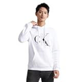 Men&apos;s Mixed logo Monogram Pullover Hoodie - 40QC403 &lpar;Brilliant White&comma; Medium&rpar;