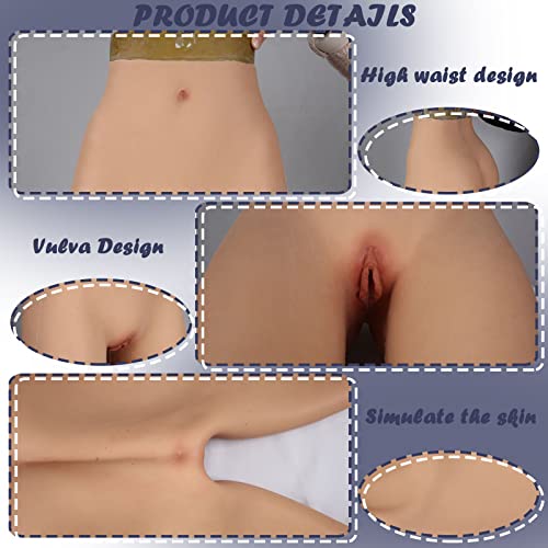 WQCZM Calças de silicone Crossdressing realistas maricas vagina falsa roupa íntima masculina control