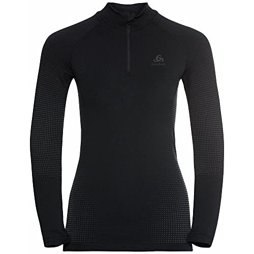 Odlo Women Functional long-sleeve shirt with zipper PERFORMANCE WARM ECO, black - new odlo graphite grey, S - Image 2