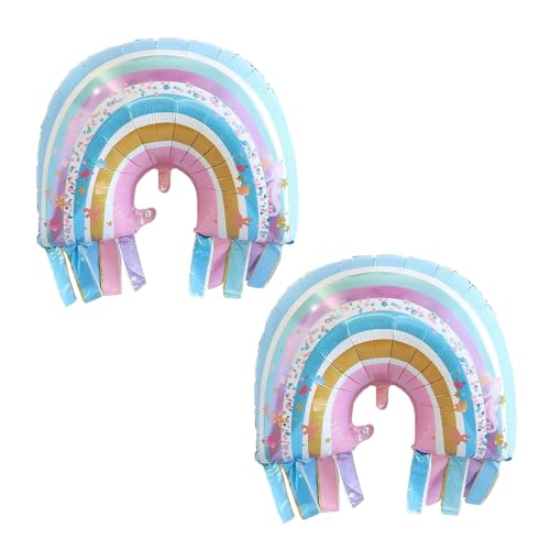 Luftballon Regenbogen 2 Stück Geburtstagsdeko Riesig Folienballon Regenbogen Quasten Luftballons regenbogen Themen Party Deko Ballon Kinder Geburtstag Party Dekoration