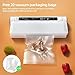 Food Vacuum Sealer Machine, 75KPA Powerful Suction, Dry/Wet Modes, Compact Vacuum Sealer for Food, with Led Indicator Lights, 20 Vacuum Sealer Bags
