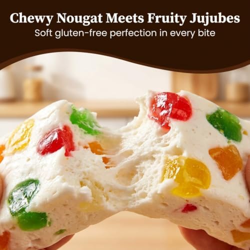 Jubes Nougat Candy with Fruity Jelly Beans 1lb Colorful Fruity Fresh Delicious Individually Wrapped Nougat Candy Treats Gluten Free 16lb by ASOZI - 2