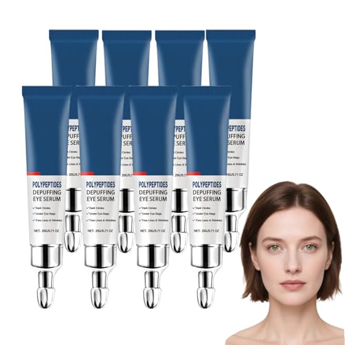 Crema antiedad para el contorno de ojos - Suero hidratante para reducir la apariencia de bolsas, hinchazón y arrugas - Tratamiento diario para el contorno de ojos que desinflama, 20 g (8 piezas)