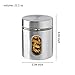 WHOLE HOUSEWARES | Brushed Stainless Steel And Glass Canister With Window For Spices Or Grains | Kitchen Organisation Canisters | Set Of 3 | 5