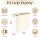 Zikenis Klopapier Aufbewahrung Box, 25L Toilettenpapier Aufbewahrung Korb mit Deckel aus Bambus für 12 Rollen, Oxford-Gewebe, Wasserdicht, Faltbarer Toilet Paper Organizer für Bad und Haushalt