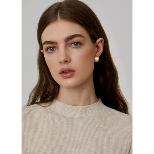 Statement Chunky Gold Earrings for Women Unique Square Stainless Steel Heaven Mayhem Button Stud Earrings Trendy Jewelry3