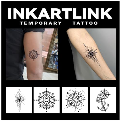 INKARTLINK Tattoo Tech, 4 Sheets Semi Permanent Tattoo, Adult Art