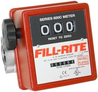 Fill-Rite 807CN1 3 Wheel Nickel Plated Mechanical 1" 19 to 76 LPM Fuel Transfer Meter