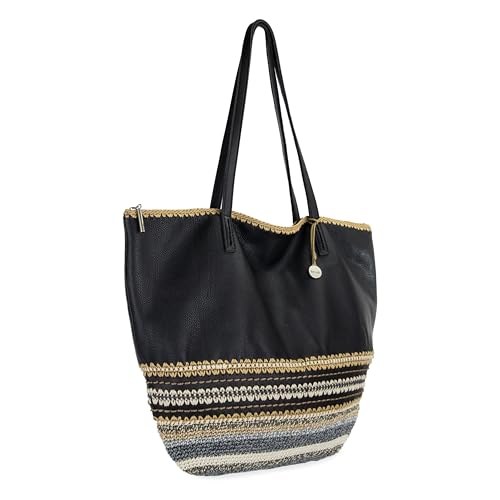 Image of The Sak Faye Tote Bag - Hand Crochet Women's Purse For Everyday & Travel - Handbag With Zipper Pocket & Shoulder Straps
