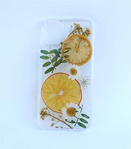 Real Pressed Dried Flowers & Fruits for iPhone 11, iPhone 11 Pro, iPhone 11 Pro Max, iPhone 6/7/8, 6/7/8 Plus Case- Pressed Orange/Daises Phone Case for iPhone X, iPhone XS, iPhone XR, iPhone XS Max