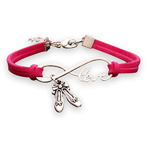 Sportybella Dance Bracelet- Dance Jewelry - Infinity Love Dance Charm Bracelet- Gift for Dance Recitals & Dancers (Pink)