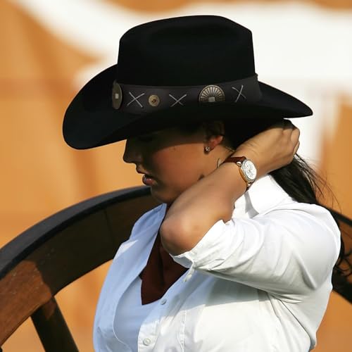 Image of Cowboy Hat Bands for Women Men, Leather Hat Bands for Western Straw Fedora Hats, Vintage HatBelt Hatbands Multicolor