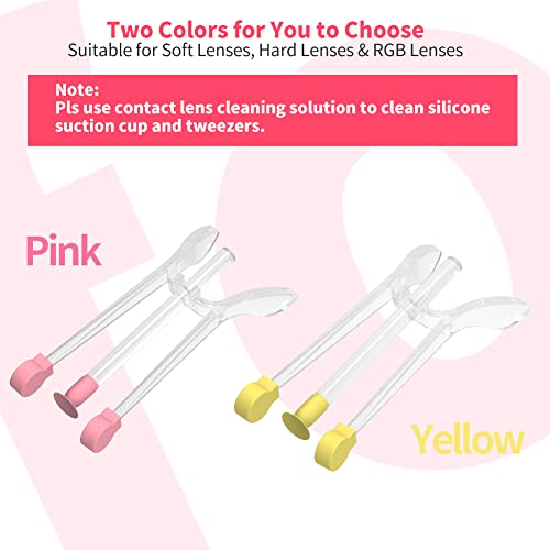 Ofone Contact Lens Remover Tool For Soft Lenses, Contact Lens Applicator With Tweezers And Case, Portable Contacts Inserter And Removal For Traveling (Pink) #TOP6