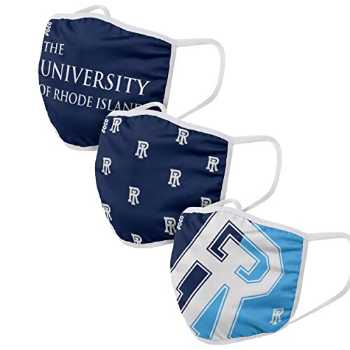 FOCO Rhode Island Rams NCAA Team Logo Face Cover - Adult - 3 Pack