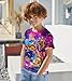 Neon Cat Shirt Boys 8-9Y Pizza Cats Tees Shirts Size 8-9 Girls Kids Rainbow T-Shirt Neon Vacation Graphis Short Sleeve