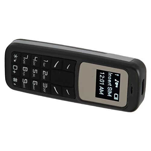 Mini Mobiltelefon med Litet Tangentbord och Öronkrok - Svart