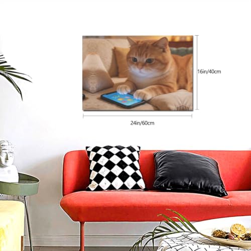 Décoration murale chat moderne grand format tableau chambre - 5