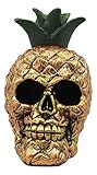Ebros Hawaiian Tropical Pineapple Golden Skull Figurine 6