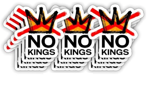 AK (Pack of 12) No Kings in America Crown Vinyl Stickers | Waterproof Decals for Laptops Cars Bottles Tumbler Phone & More | Patriotic Sticker Set | Size: 2 Each (No Kings #1)