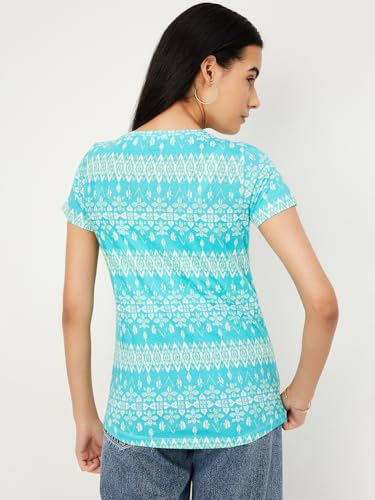 Image of Max Women Cotton Blend Solid Regular Fit T-Shirt