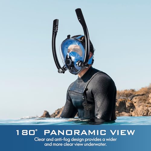 Zestbina Adult Full Face Snorkel Mask, Waterproof Dual Breathing Tubes, Patented Design, Breathing Through The Nose, Professional Snorkeling Gear for Vacation, Mountable Action Camera by Zestbina - Image 5
