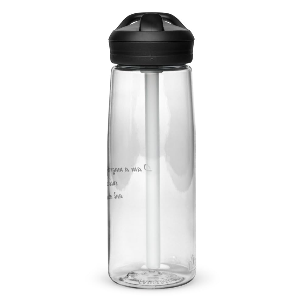 Gourde de sport bouteille eau réutilisable pivoine rose design motivation