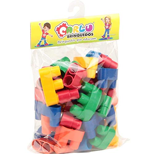Carlu Brinquedos - Conectando Formas Jogo de Construção, 5+ Anos, 40 Peças, Multicolorido, 1932