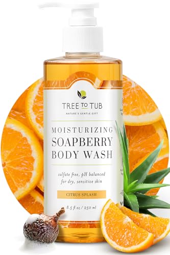Tree to Tub Citrus Body Wash for Dry Skin & Sensitive Skin - pH Balanced Moisturizing Body Wash, Hydrating Sulfate Free Body Soap for Women & Men