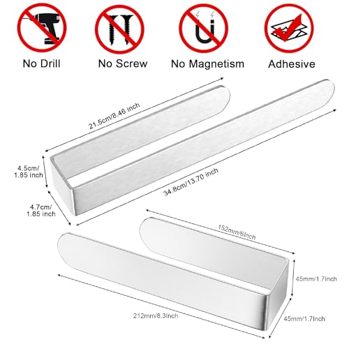 Image of HUFEEOH Towel Bar Set, 2 Pack, Silver 8 and 14 Inch Towel Racks, U-Shaped