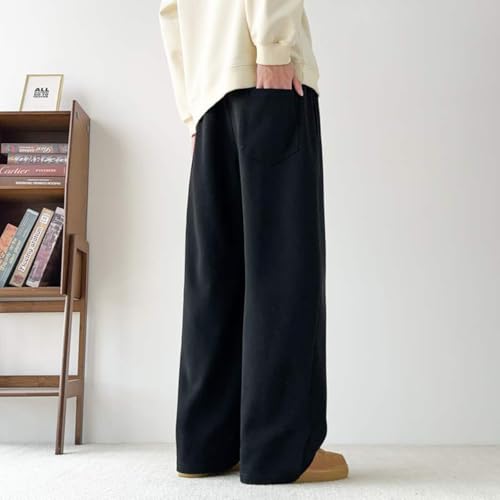 Men's Baggy Jeans with Elastic Waist High Waisted Casual Drawstring Pull On Straight Leg Stretch Denim Pants Streetwear S-4XL3