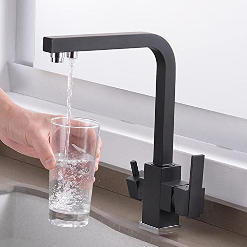 Robinet de cuisine 3 voies noir orientable pour simplifier votre eau potable - 4