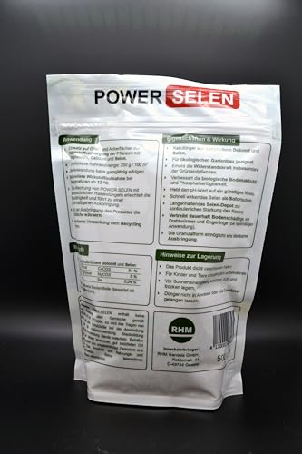 POWER SELEN - Engerling Stopp - 500 g - 200 m² – Rasendünger mit Selen - vertreibt Rasenschädlinge, wie z. B. Engerlinge - bessere Nährstoffversorgung - für Öko-Gartenbau geeignet.