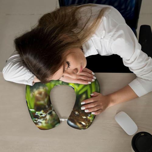 Almohada de viaje Polycotton negra con espuma viscoelástica miniatura 7