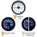 GlowShift White 7 Color 30 PSI Turbo Boost/Vacuum Gauge Kit - Includes Mechanical Hose, T-Fitting & Wiring - Multi-Color Display - White Dial - Clear Lens - for Car & Truck - 2-1/16