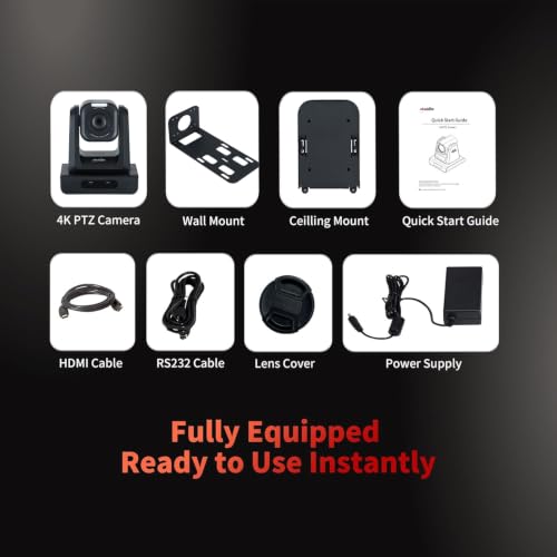 Image of zowietek 4K PTZ Camera(Native NDI|HX3), ZowiePTZ, Ergo-Ease Remote, ZowieX APP Manager, 25X Optical+12X Digital Zoom, Black, SDI /HDMI /USB, RTSP /RTMP(s) /SRT Stream, Meeting, Church, Event, Teaching