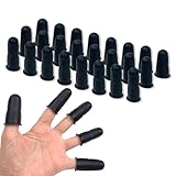 24 Pcs Black Silicone Hot Glue Gun Finger Caps, Anti-Slip and Reusable Silicone Thumb Protectors, Finger Guard Protectors for Hot Glue, Wax, Resin, Honey, Adhesives, Scrapbooking, Sewing, and More