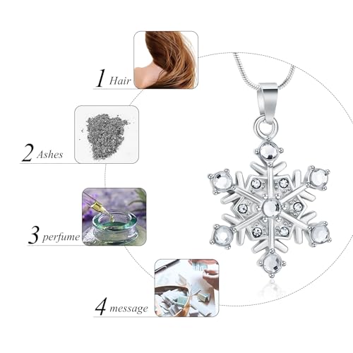 Collier funéraire flocon de neige, cadeau de souvenir pour les cendres - 6