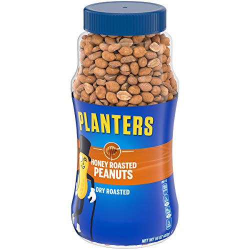 Planters Honey Roasted Peanuts, 16 Oz. Resealable Jar | Flavored Peanuts With A Sweet Honey Coating & Sea Salt | Wholesome Snacking | Kosher (Pack Of 2) #TOP4