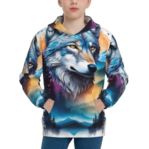 Astronaut Sits on Moon Kid Hoodies Boys Sweatshirts Girls Pullover with Pocket