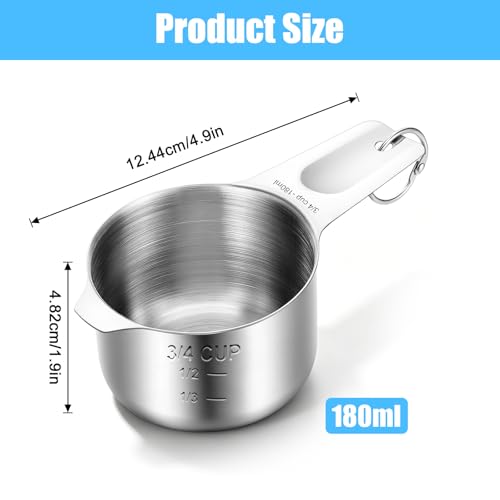 Vaso medidor 3/4 taza acero inoxidable 180 ml miniatura 2
