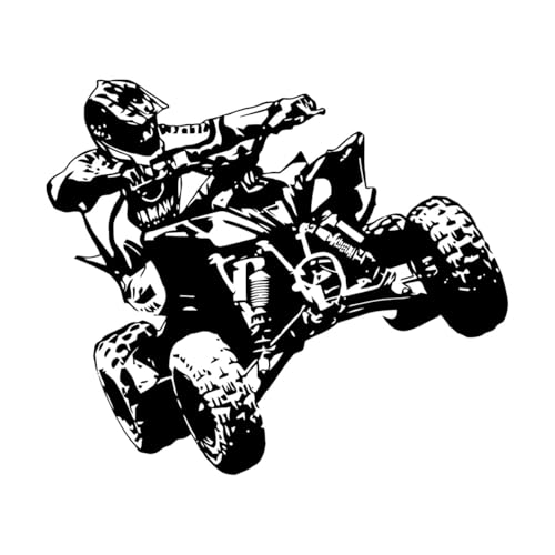 Extreme Atv Quad Rider Cuatro Ruedas Motocicleta Pegatina de Pared Hombre Cueva Dormitorio 4x4Wheeler OffRoad Racing Mororbike-S-38x44cm-Black