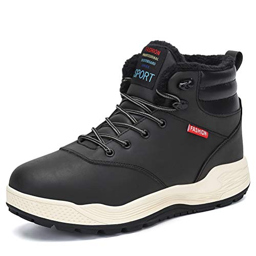 DANNTO Herren Schneestiefel Warm Gefütterte Winterstiefel Outdoor rutschfest Winterschuhe Trekking Wanderschuhe Stiefelette Stiefel Freizeitschuhe Winter Boots(Schwarz,44)