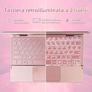 MOREPC 10.9" Notebook 2-in-1 Mini Touchscreen 360°｜Celeron N95｜16GB DDR5｜2000x1200 FHD｜Ultraportatile｜Penna Stylus｜Batteria Longeva｜Lavoro e Intrattenimento (16+256GB)