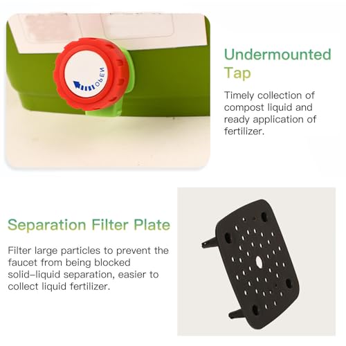 Kitchen Compost Bin Set of 2 2/2.6/4/5 Gallon Indoor Composter Space saving Design Portable Compost Bucket Easy to Carry Eco Friendly Style1 (8L) - Image 4