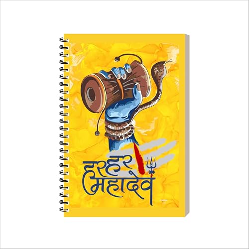 Image of ESCAPER Shiv Ji Diary Student Notebooks, A5 Size, 160 Ruled Notebook Designer Office Diary For Executive, Gift, Note Taking, Notepad For Writing (1, Shiv Ji Design 3)